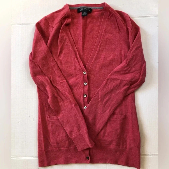 Coral Superfine  Merino Wool Cardigan - Picture 3 of 8